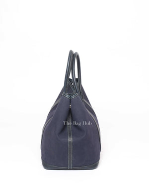 Hermes Navy Blue Canvas Garden Party 36 Bag