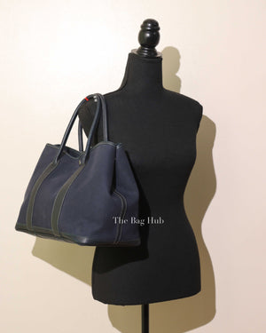 Hermes Navy Blue Canvas Garden Party 36 Bag