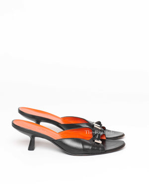 Gucci Black Leather Sandals Size 6.5 B-Image-4