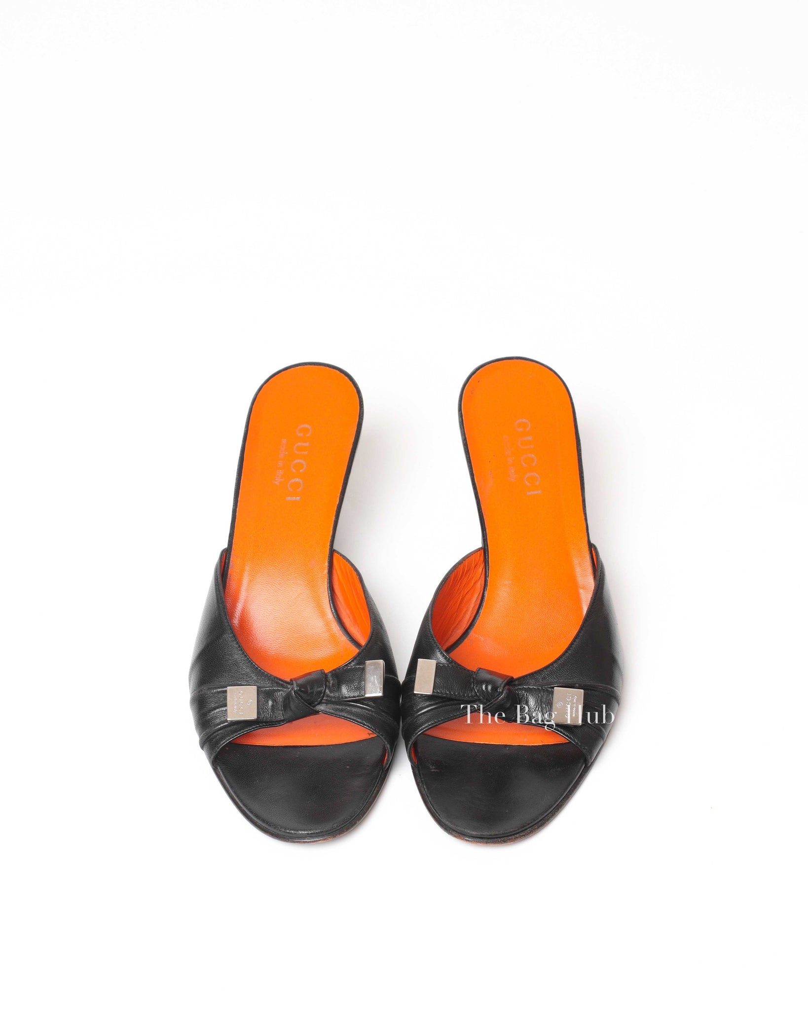 Gucci Black Leather Sandals Size 6.5 B-Image-2