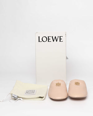 Loewe Nude Padded Anagram Logo Slip On Mules Size 37