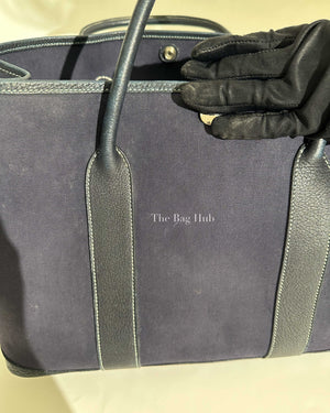 Hermes Navy Blue Canvas Garden Party 36 Bag