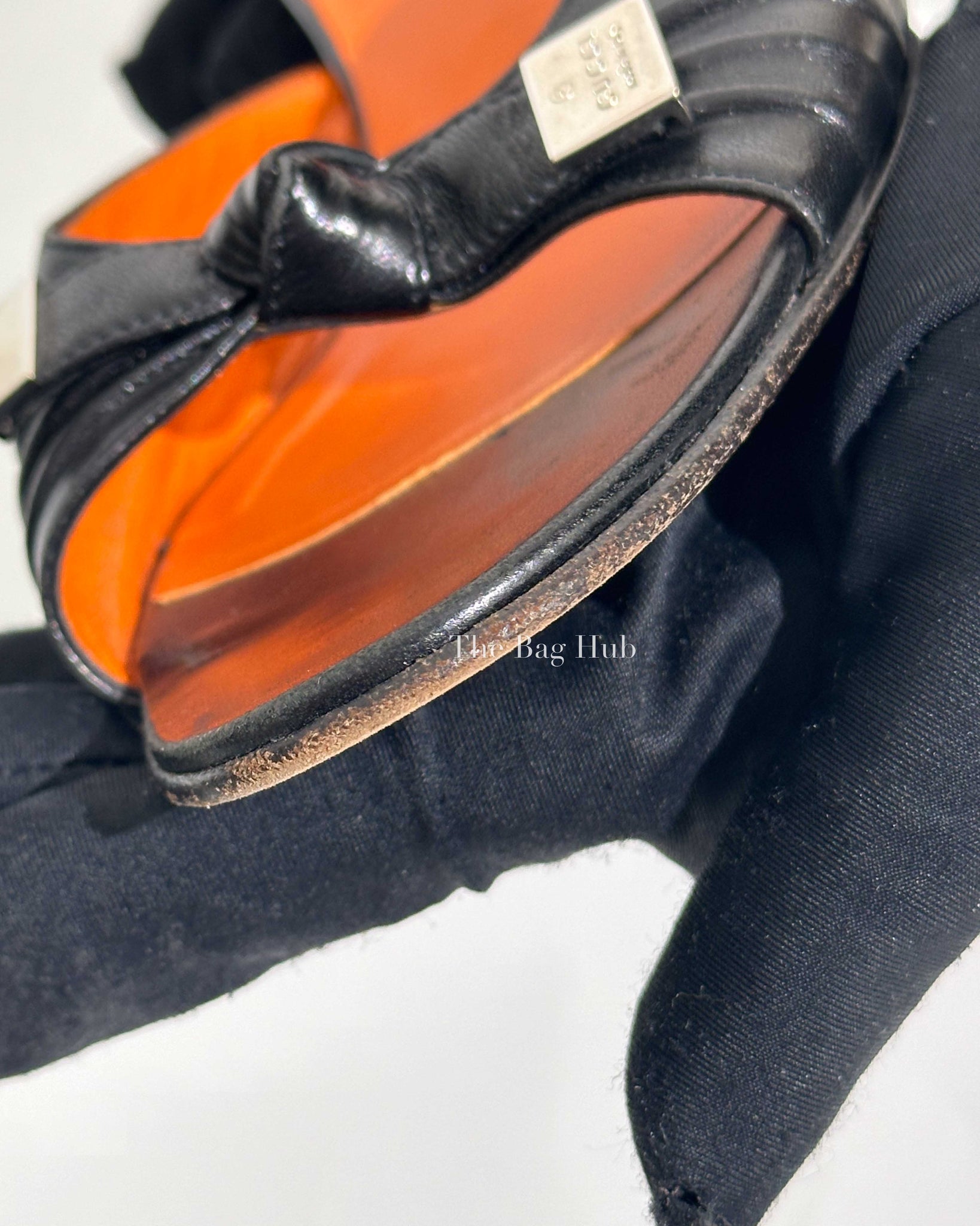 Gucci Black Leather Sandals Size 6.5 B-Image-10