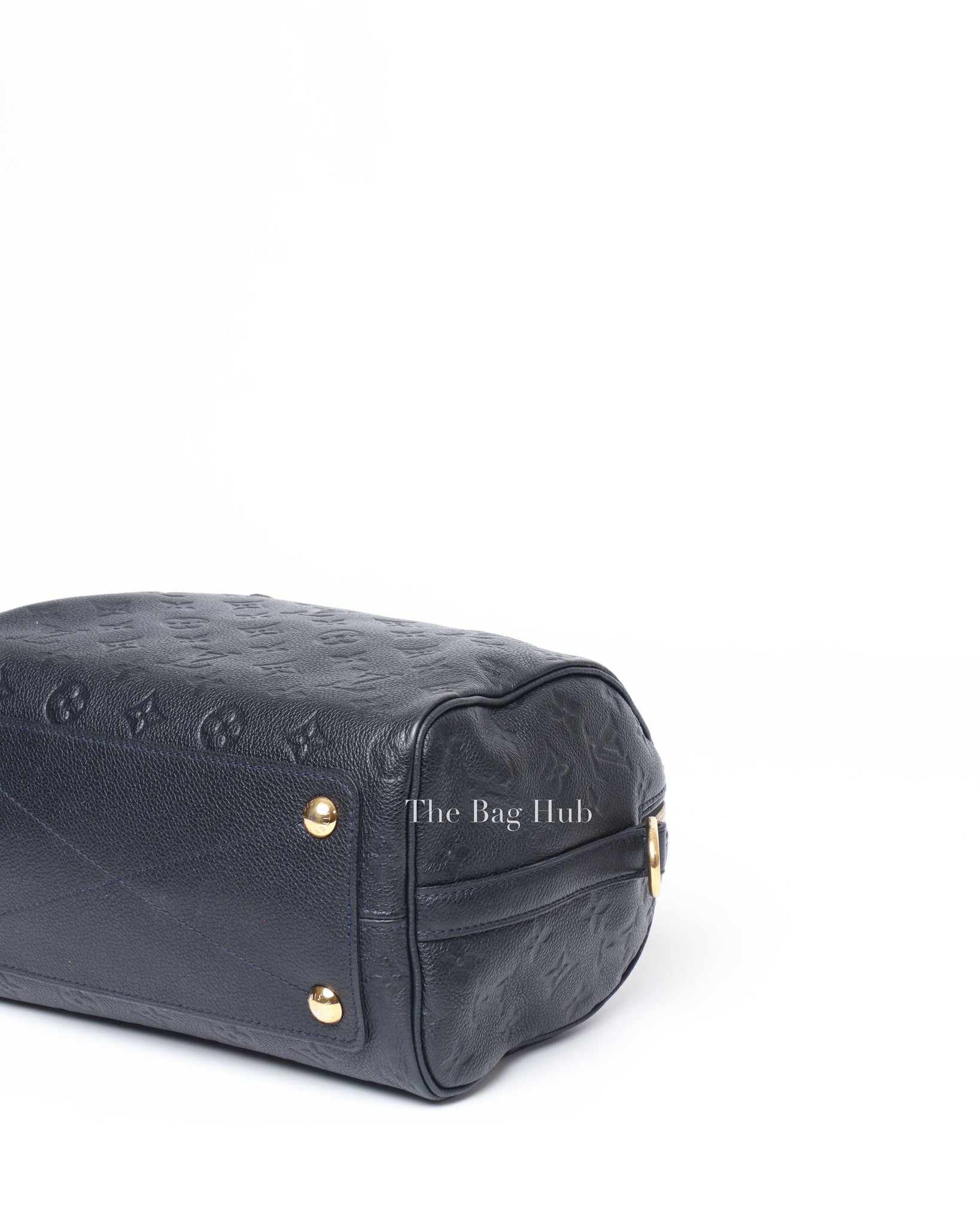 Louis Vuitton Black Leather Speedy 25 Bandouliere Empreinte