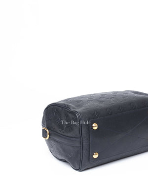 Louis Vuitton Black Leather Speedy 25 Bandouliere Empreinte
