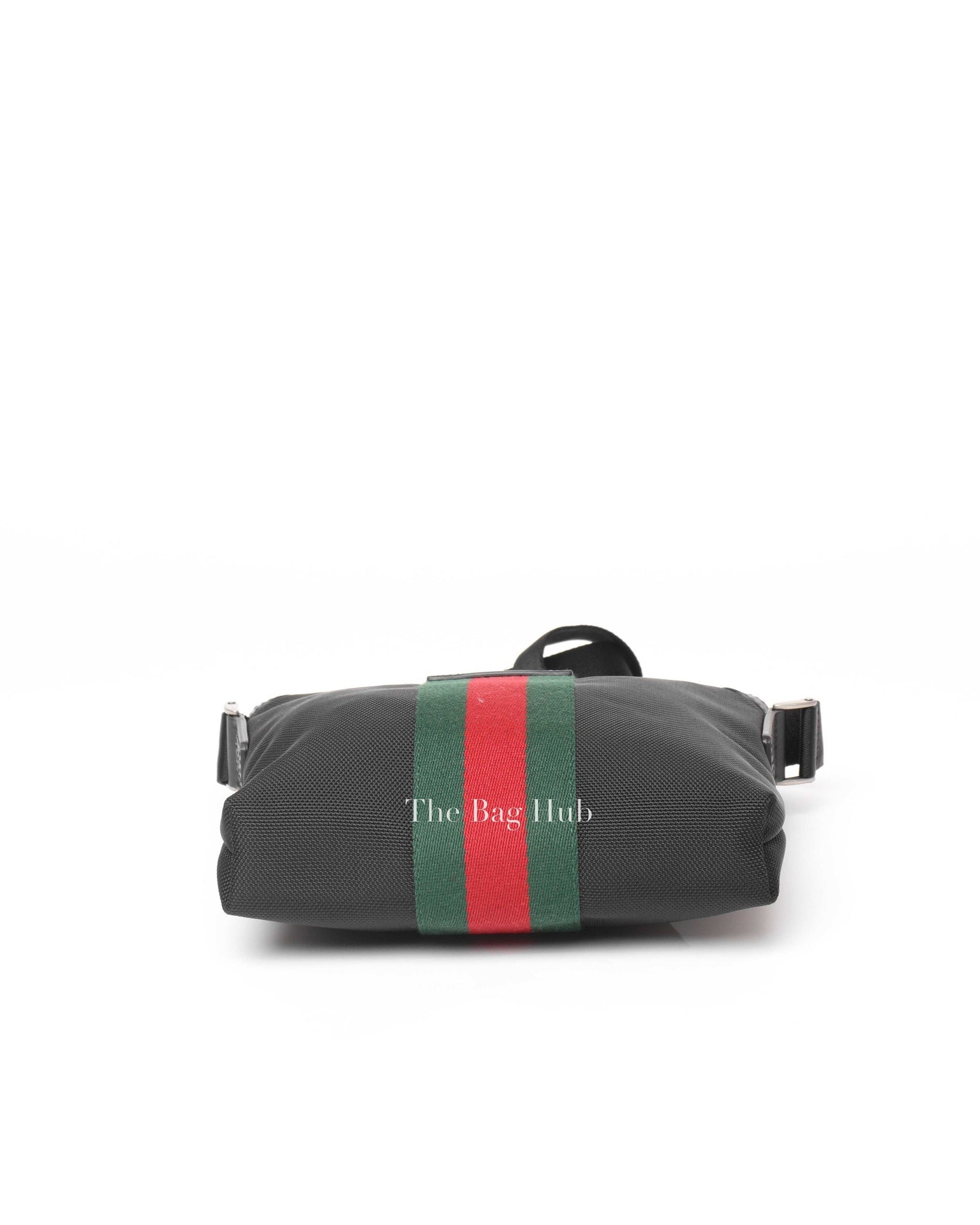 Gucci Black Techno Canvas/Calfskin Selleria Small Web Messenger Bag