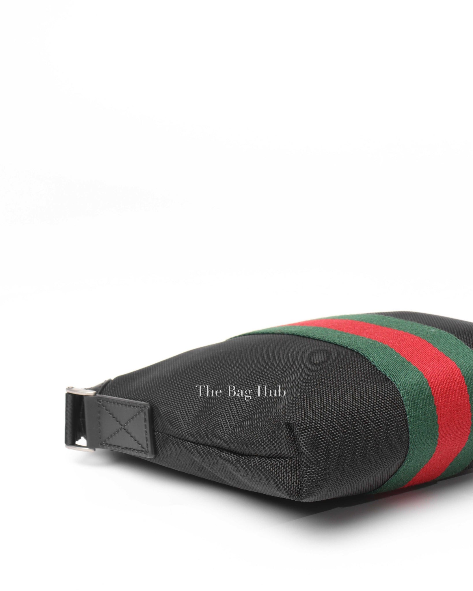 Gucci Black Techno Canvas/Calfskin Selleria Small Web Messenger Bag