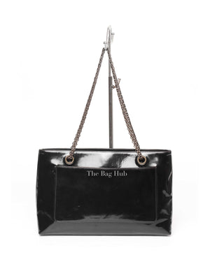 Chanel Black CC Chain Patent Leather Shoulder Bag-Image-3