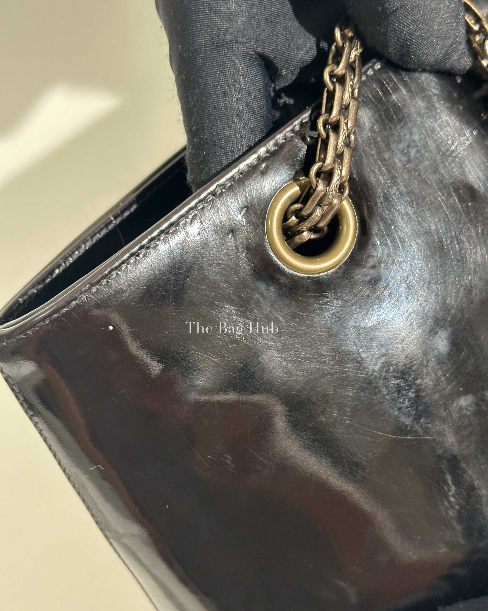 Chanel Black CC Chain Patent Leather Shoulder Bag-Image-16