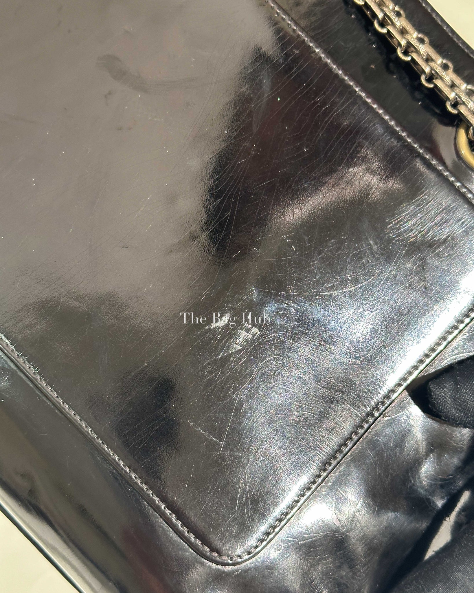 Chanel Black CC Chain Patent Leather Shoulder Bag-Image-19