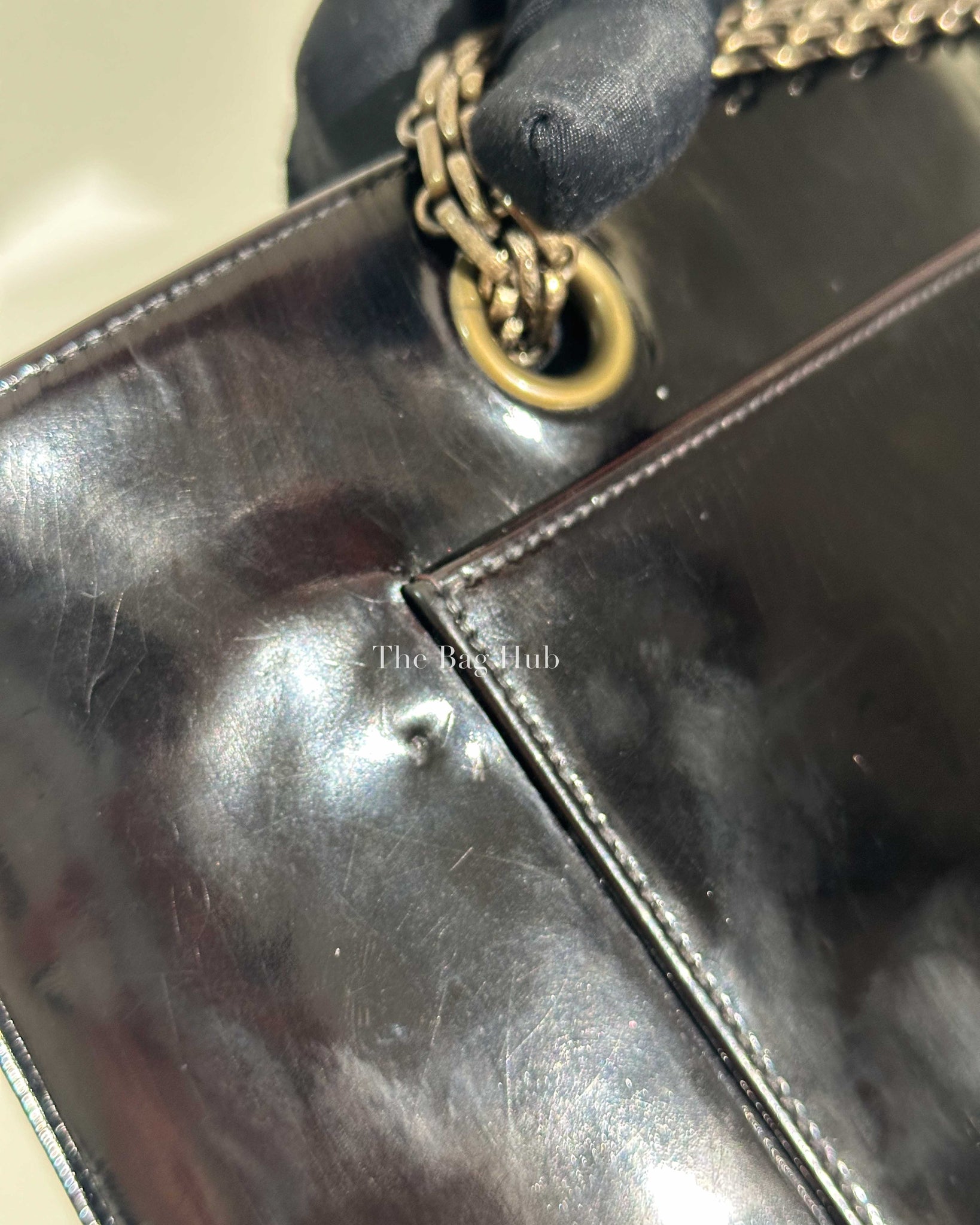 Chanel Black CC Chain Patent Leather Shoulder Bag-Image-20