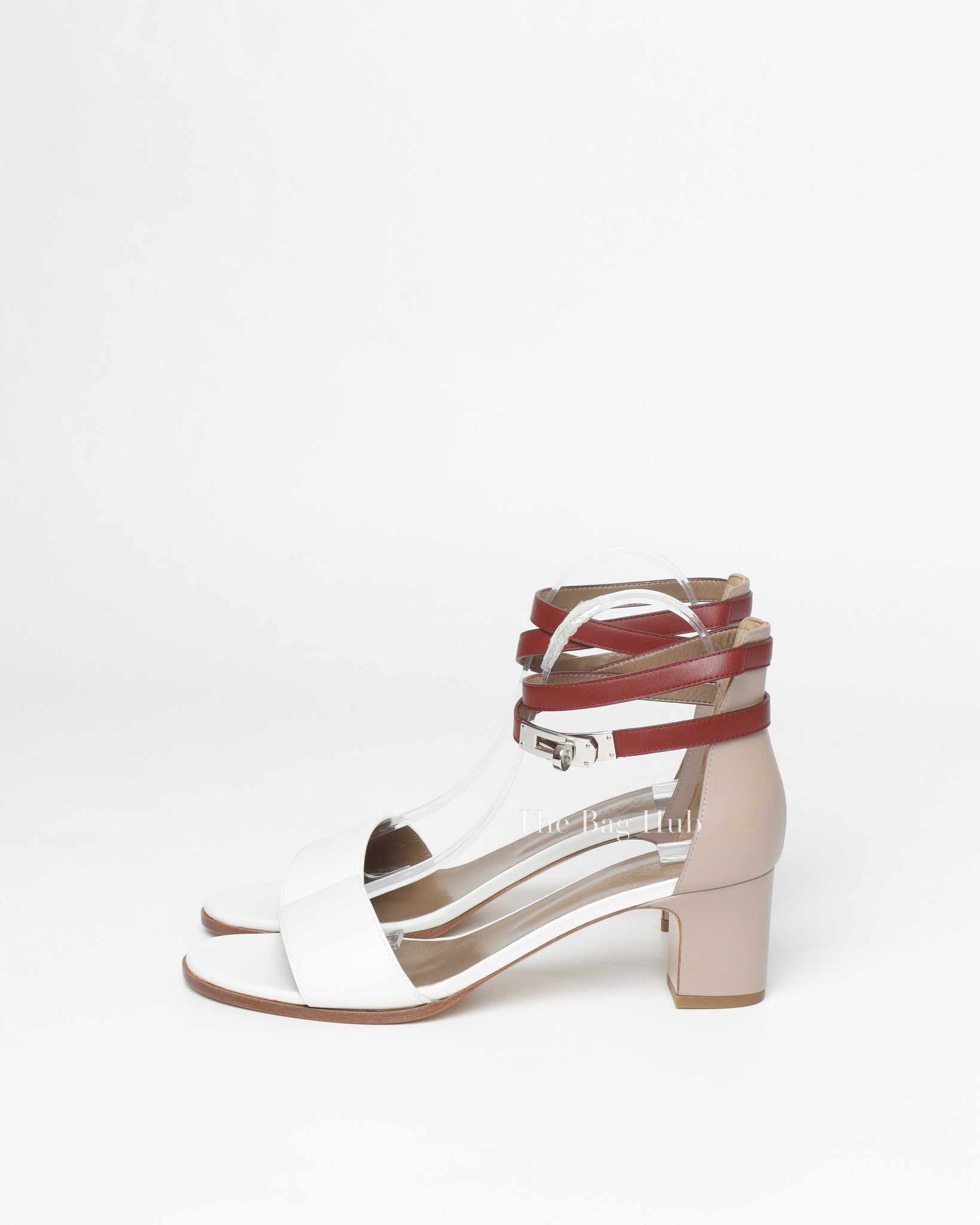 Hermes White Manege Sandals Size 41-Image-5