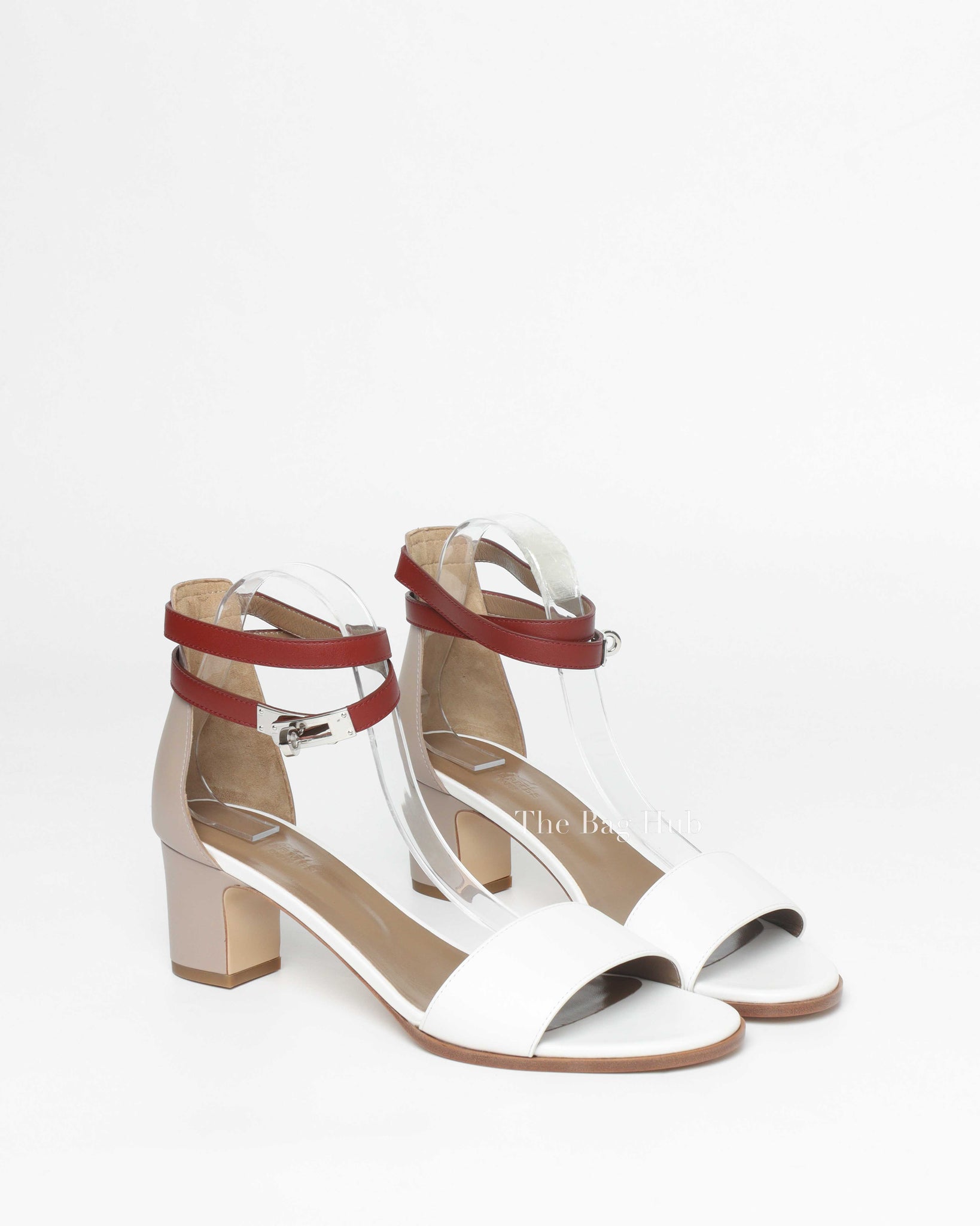Hermes White Manege Sandals Size 41-Image-6