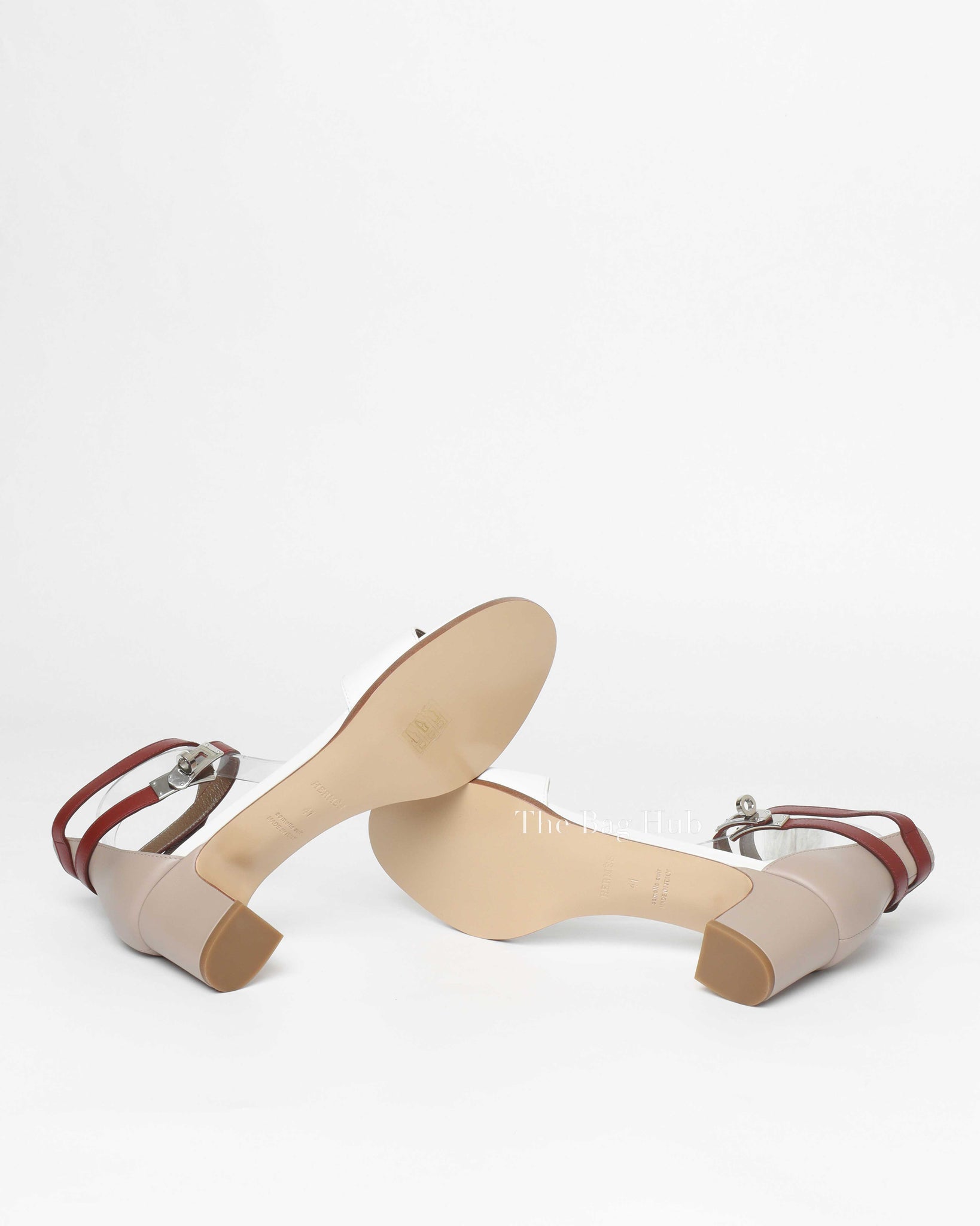 Hermes White Manege Sandals Size 41-Image-7