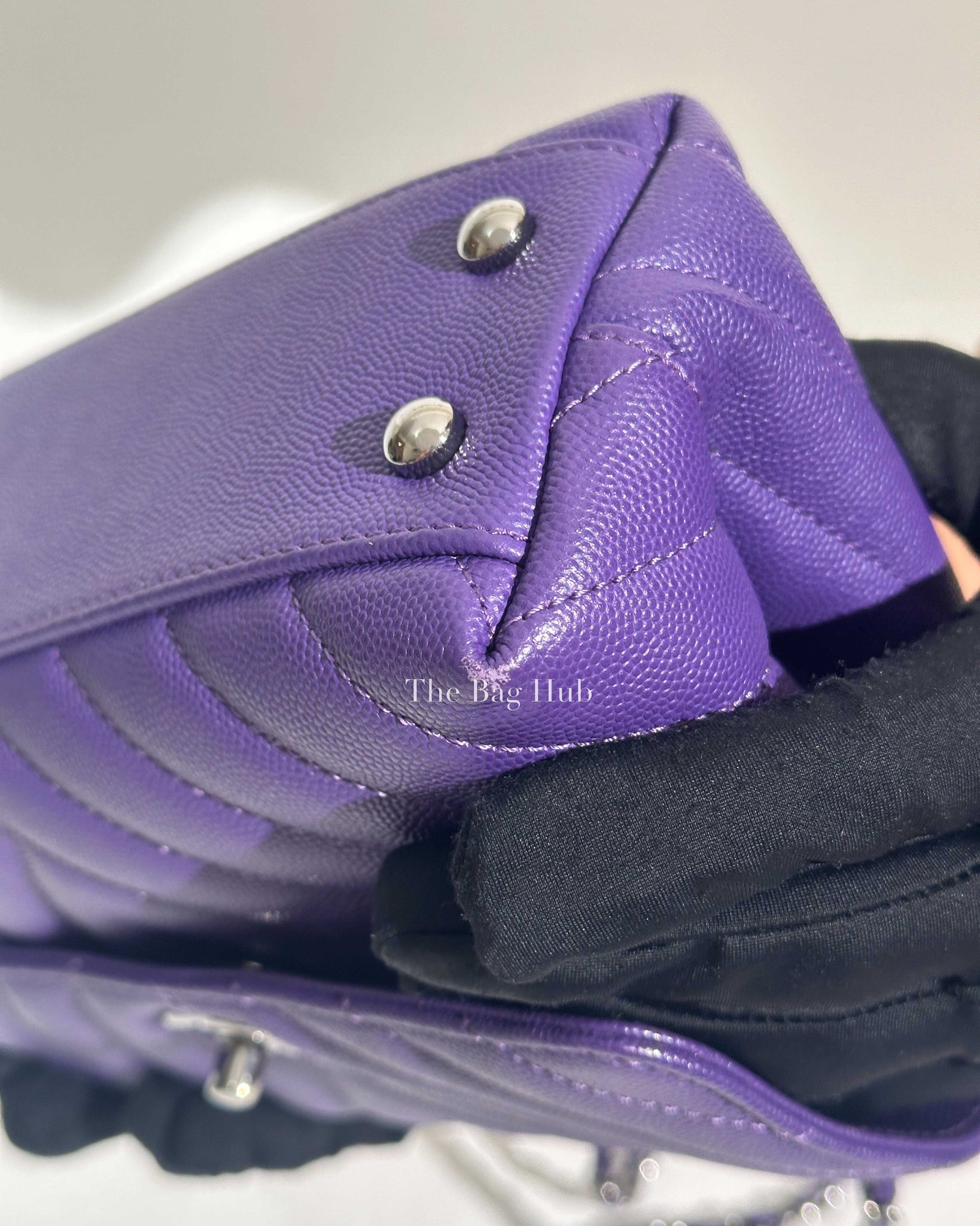 Chanel Purple Caviar Mini Coco Handle Bag SHW