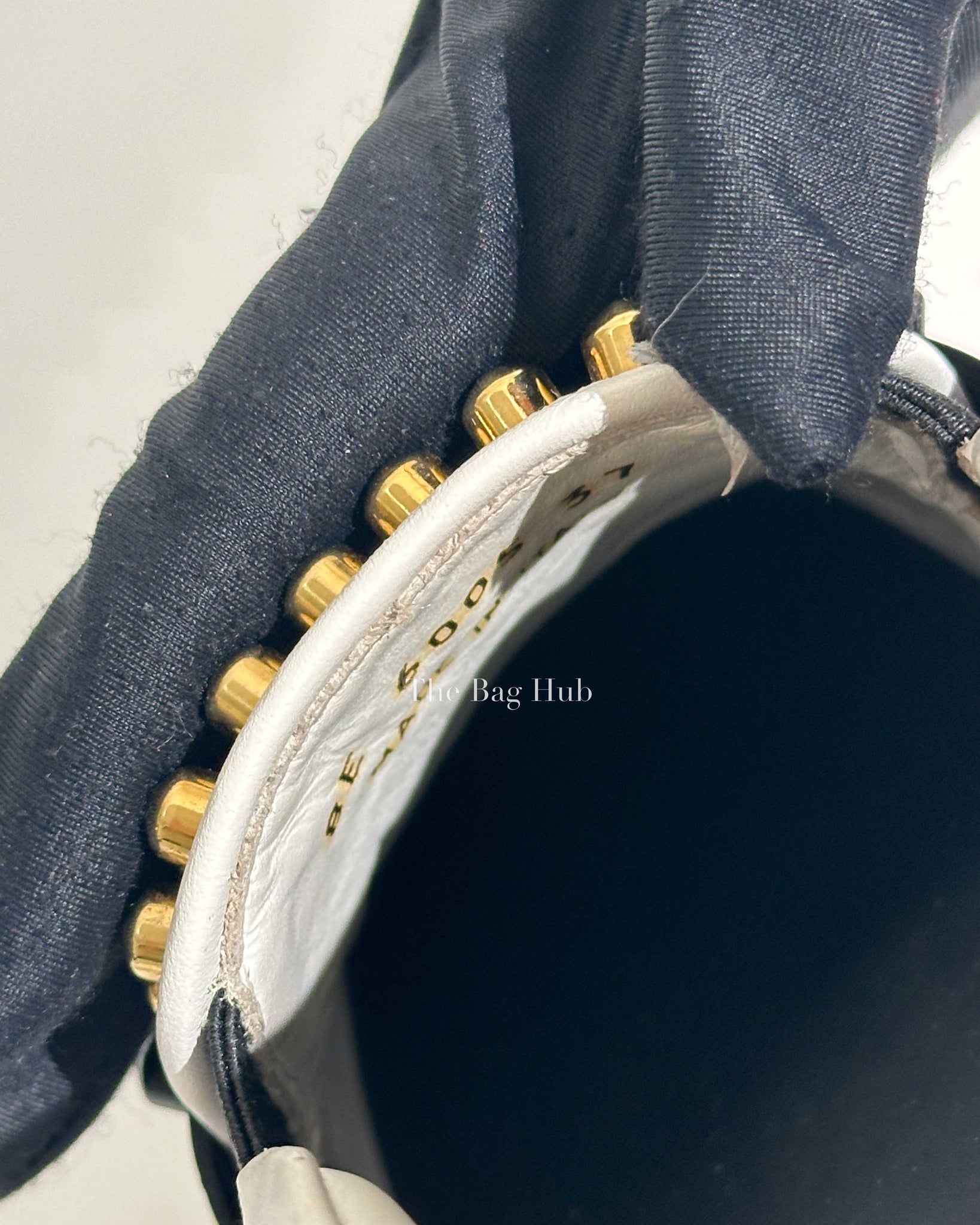 Fendi White/Balck/Gold Calf Leather Studded Karlito Low Top Women Sneakers Size 37-Image-14