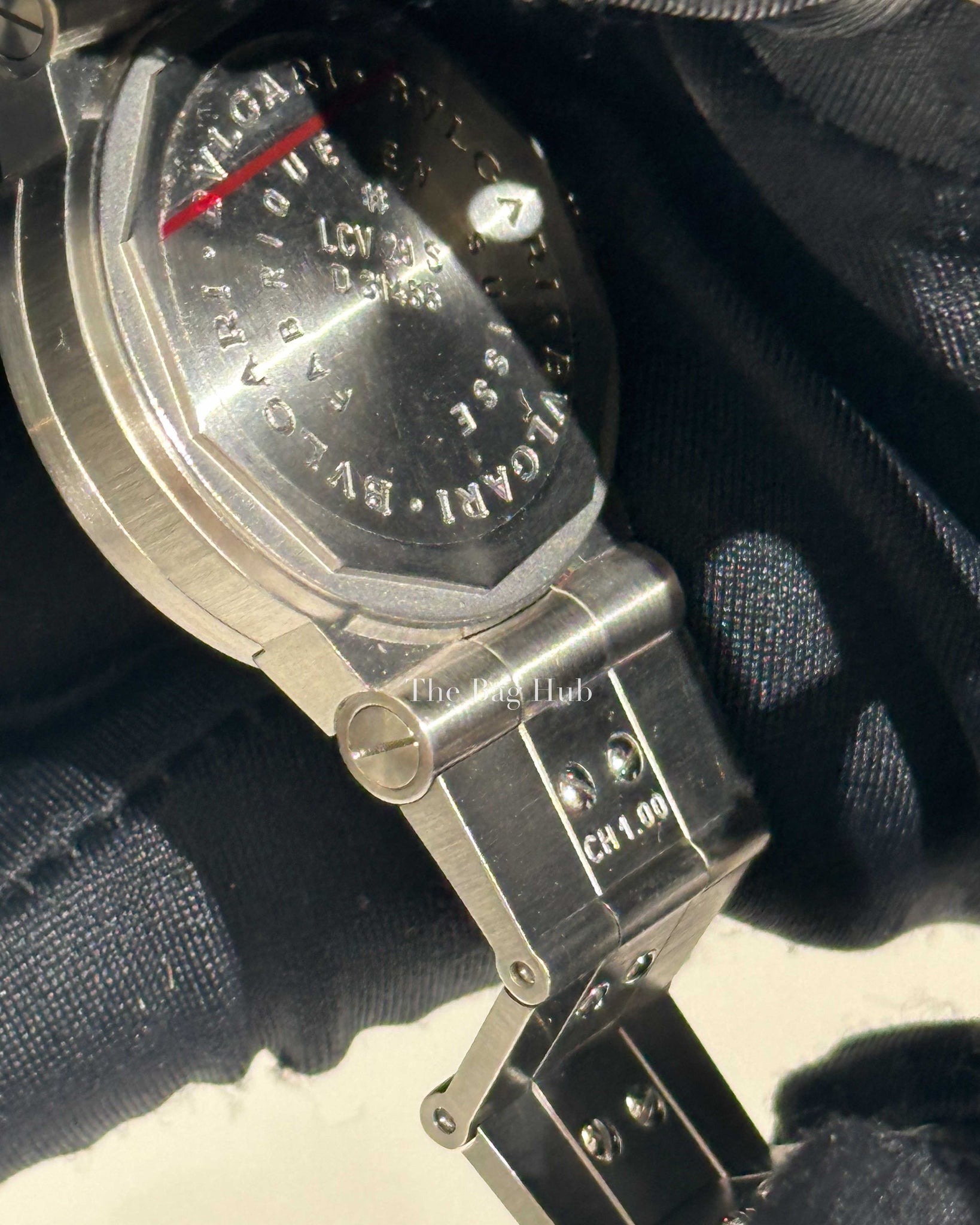 Bvlgari Black Stainless Steel Diagono LCV 29 S Quartz Women's Wristwatch-Image-10
