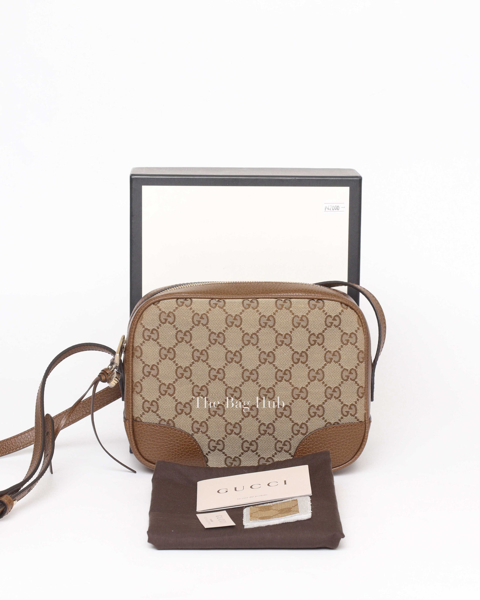 Gucci Beige Monogram Supreme Mini Bree Camera Bag