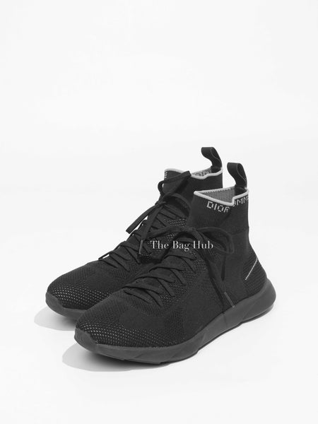 Dior Black Knit Fabric Homme High Top Sock Sneakers Size 42.5 | Designer  Brand | Authentic Dior