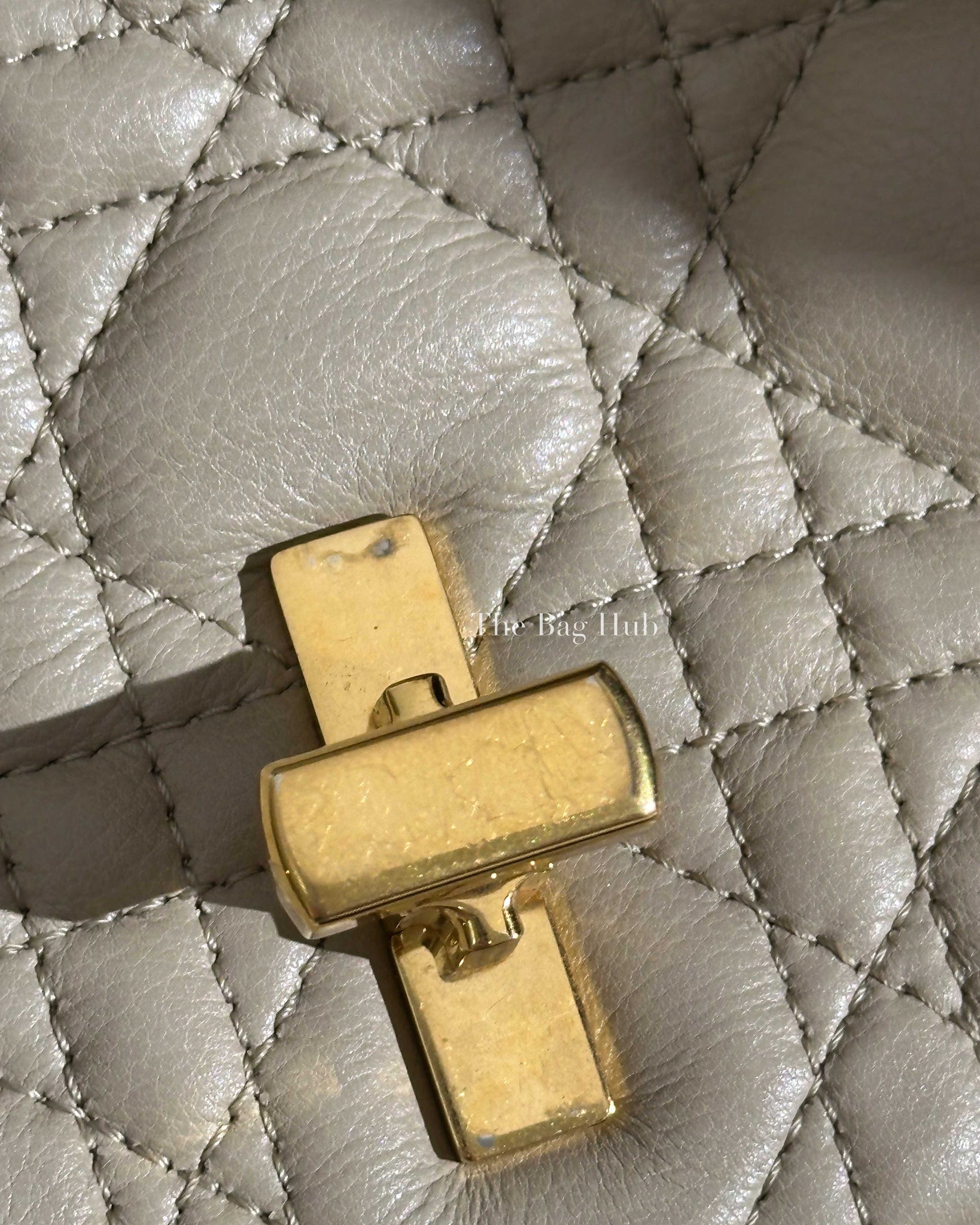 Christian Dior Beige Calfskin Leather Supple Cannage Caro Flap Large Bag