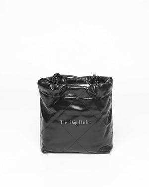 Chanel Black Shiny Calfskin C22 Mini Handbag Black Metal Hardware