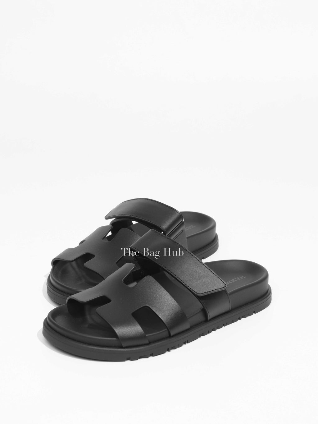 Hermes Black Chypre Sandals Size 35.5