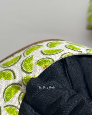 Manolo Blahnik Lime Canvas Carolyne Slingback Size 37