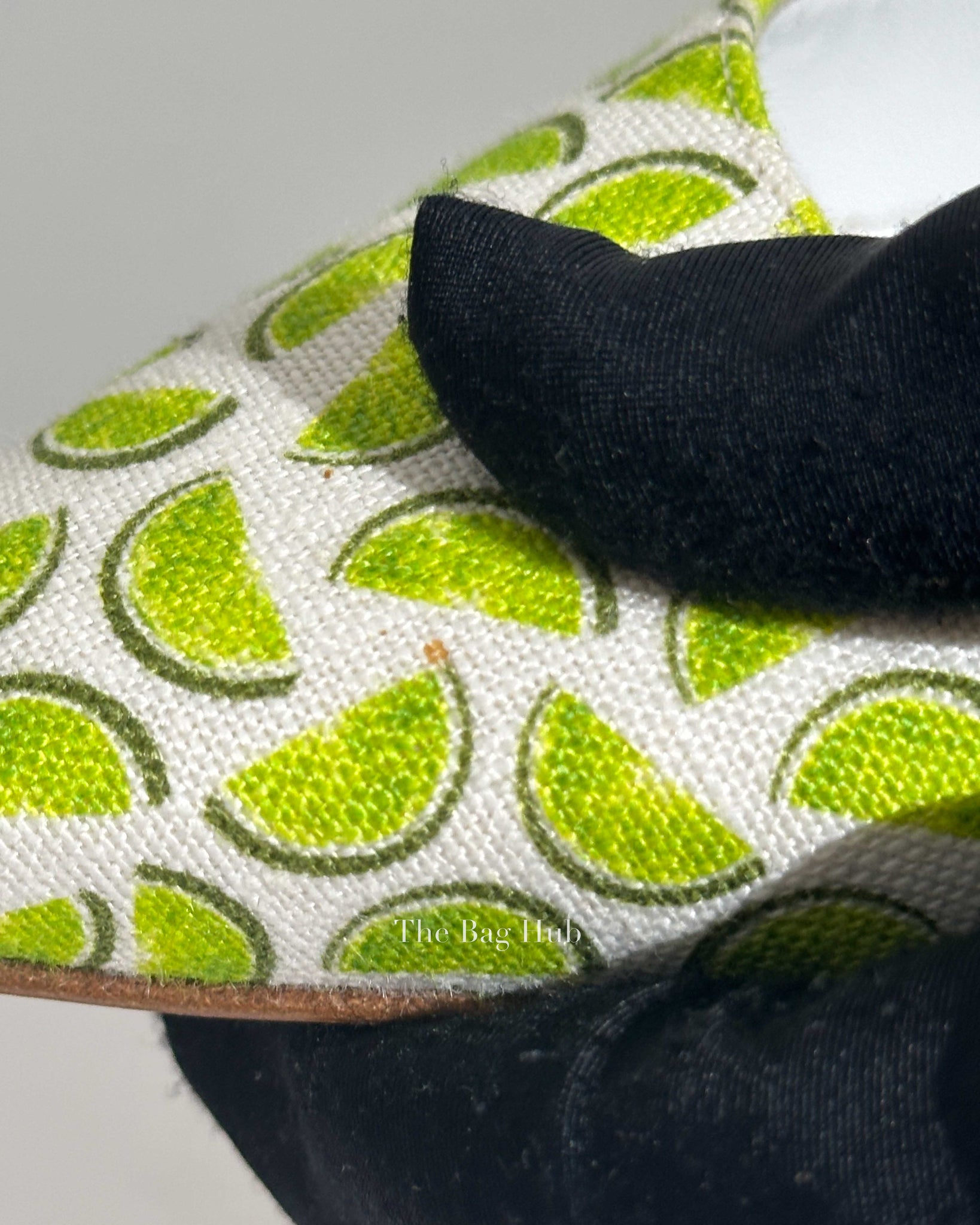 Manolo Blahnik Lime Canvas Carolyne Slingback Size 37