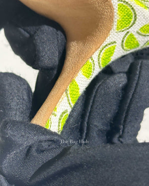 Manolo Blahnik Lime Canvas Carolyne Slingback Size 37