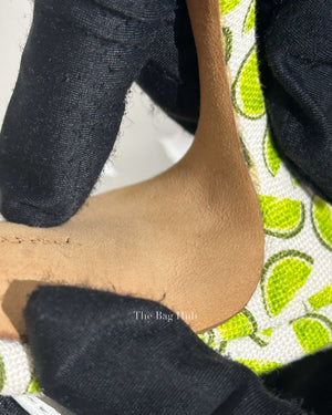 Manolo Blahnik Lime Canvas Carolyne Slingback Size 37