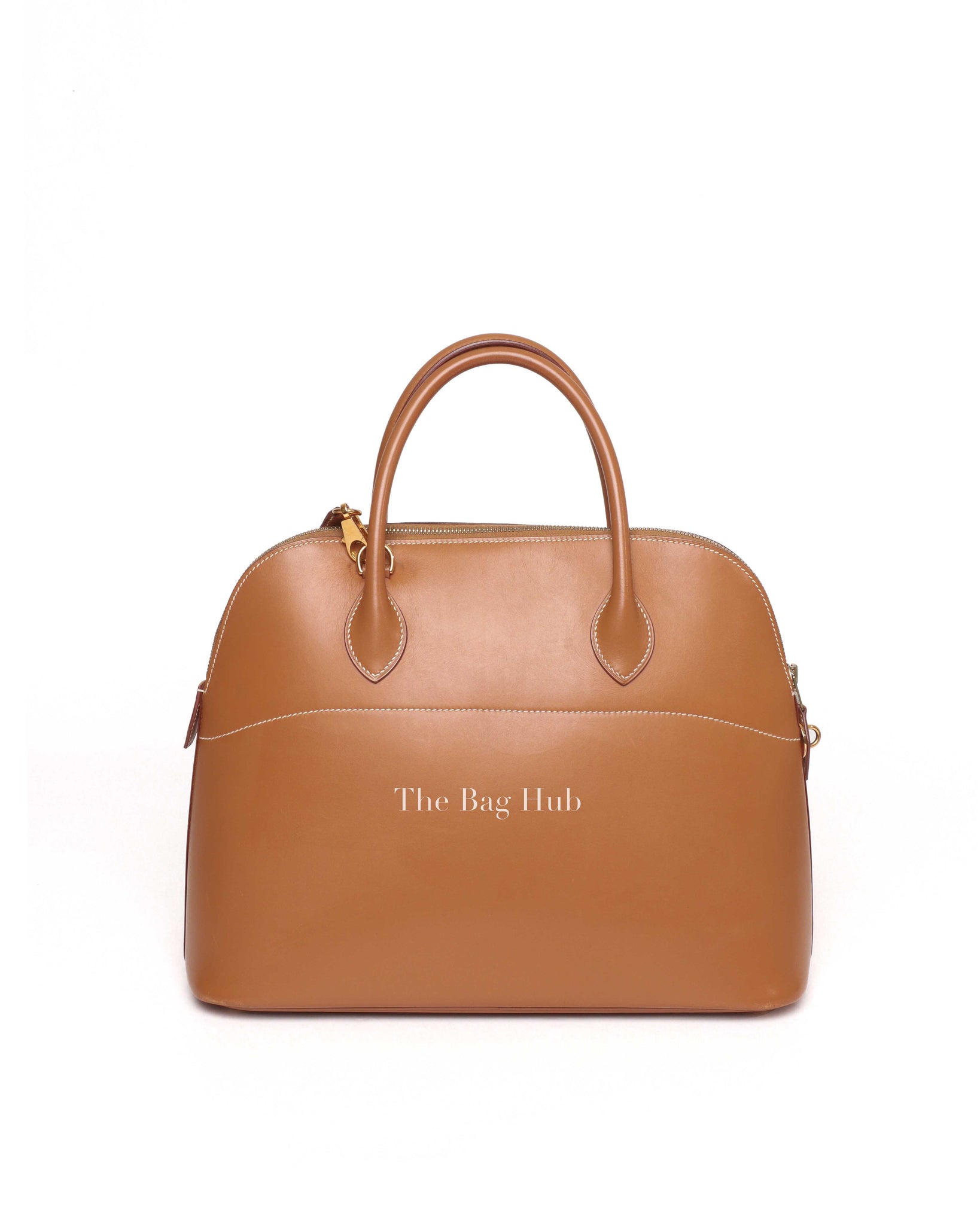 Hermes Brown Box Calf Bolide 35 Bag