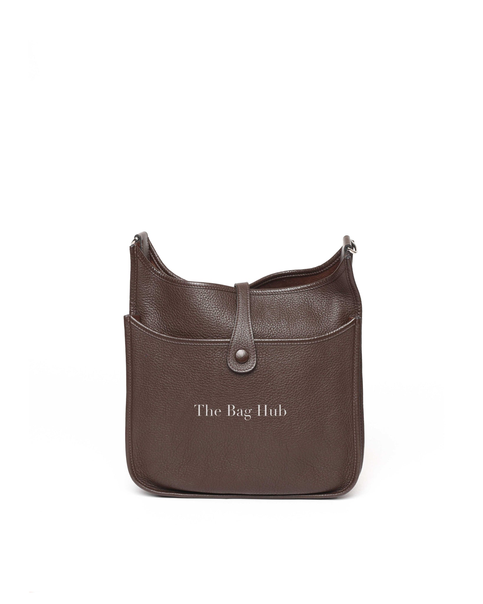 Hermes Brown Taurillon Clemence Evelyne PM Bag Designer Brand Authentic Hermes The Bag Hub