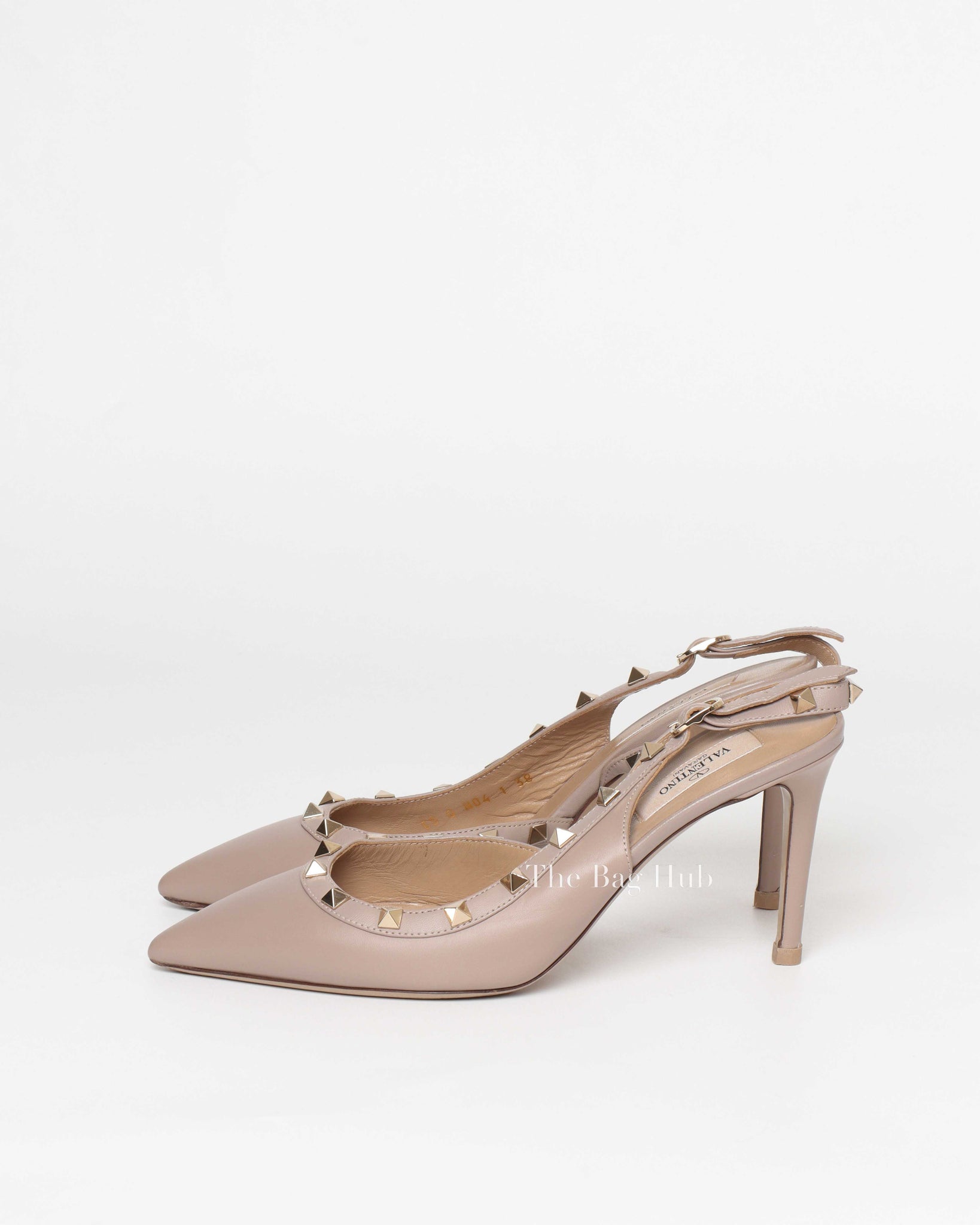 Valentino Garavani Poudre Leather Rockstud half d’orsay Slingback Size 38 - 5