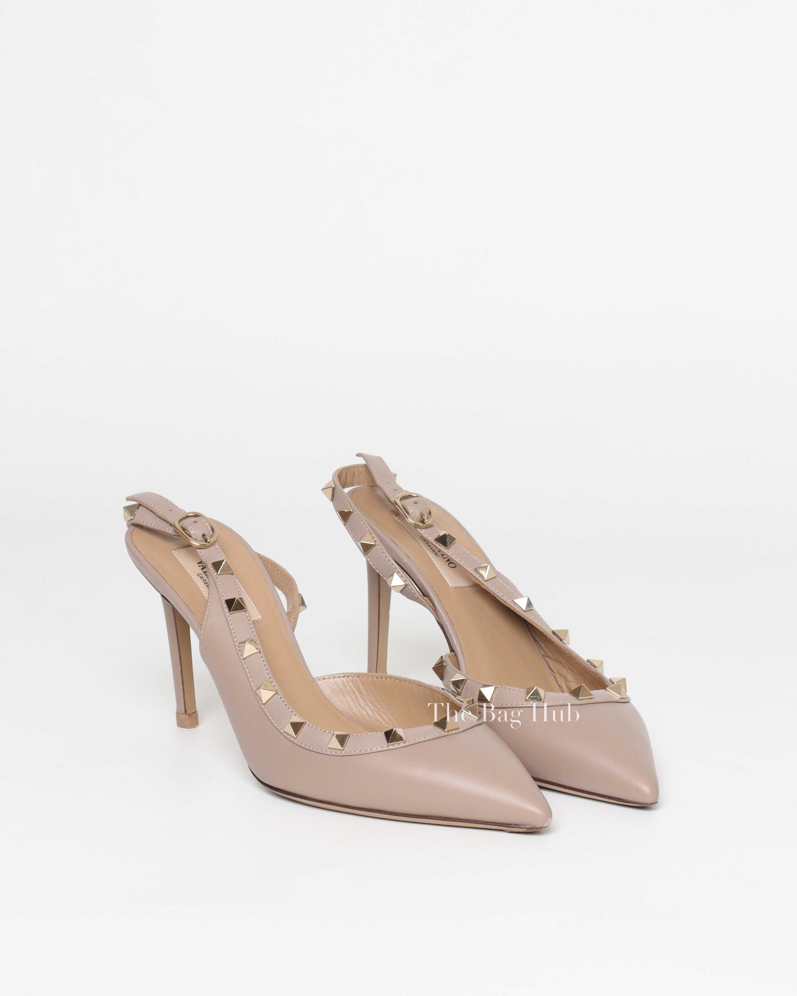 Valentino Garavani Poudre Leather Rockstud half d’orsay Slingback Size 38 - 6