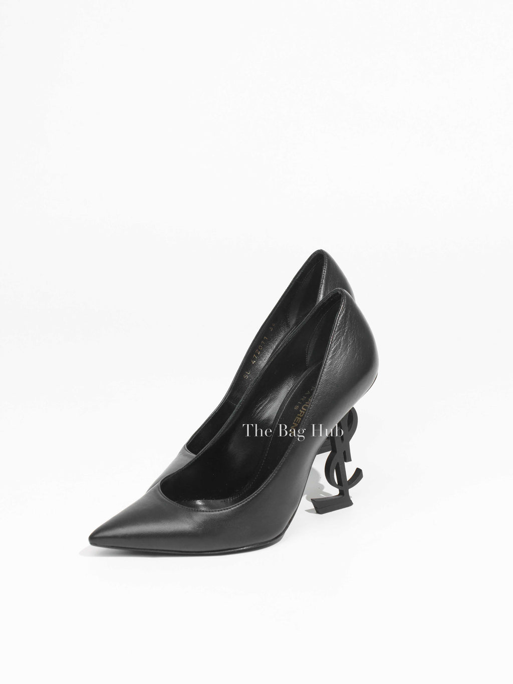 Saint Laurent Black Leather Opyum Pointed Toe Pumps Size 36-1