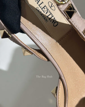 Valentino Garavani Poudre Leather Rockstud half d’orsay Slingback Size 38 - 12