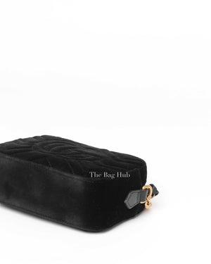 Gucci Black Velvet GG Marmont Rhinestones Embellished Mini Shoulder Bag
