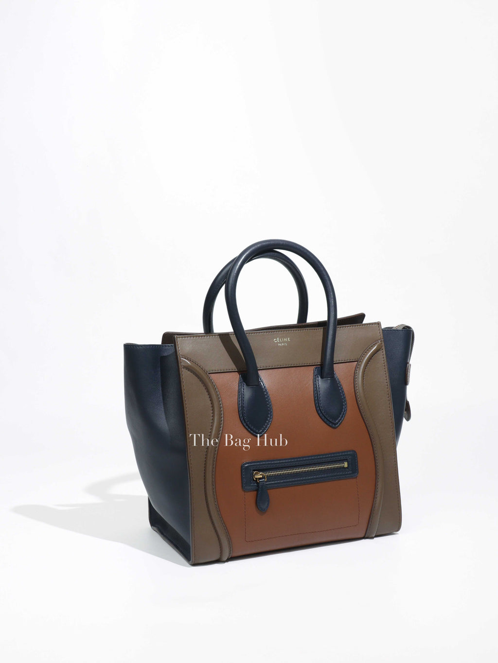 Celine Tri-Color Calfskin Leather Mini Luggage Bag-1
