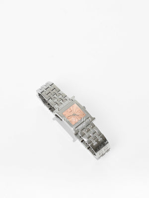 Hermes Heure H Orange Dial Watch Quartz Stainless Steel HH1.210