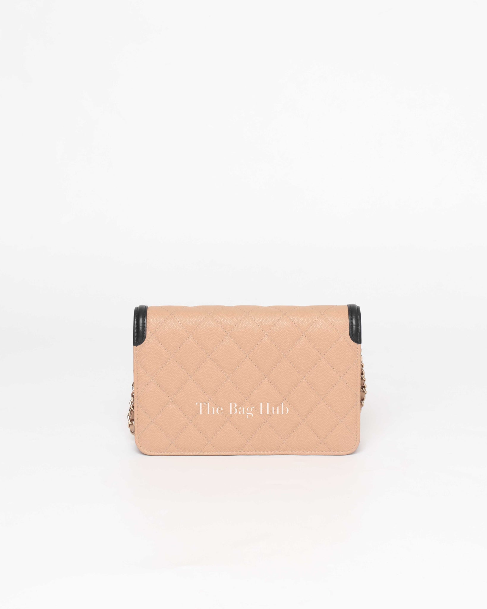 Chanel Beige/Black Caviar Quilted CC Filigree WOC GHW