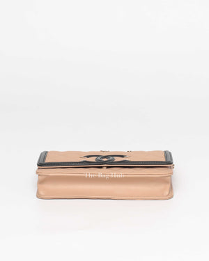 Chanel Beige/Black Caviar Quilted CC Filigree WOC GHW