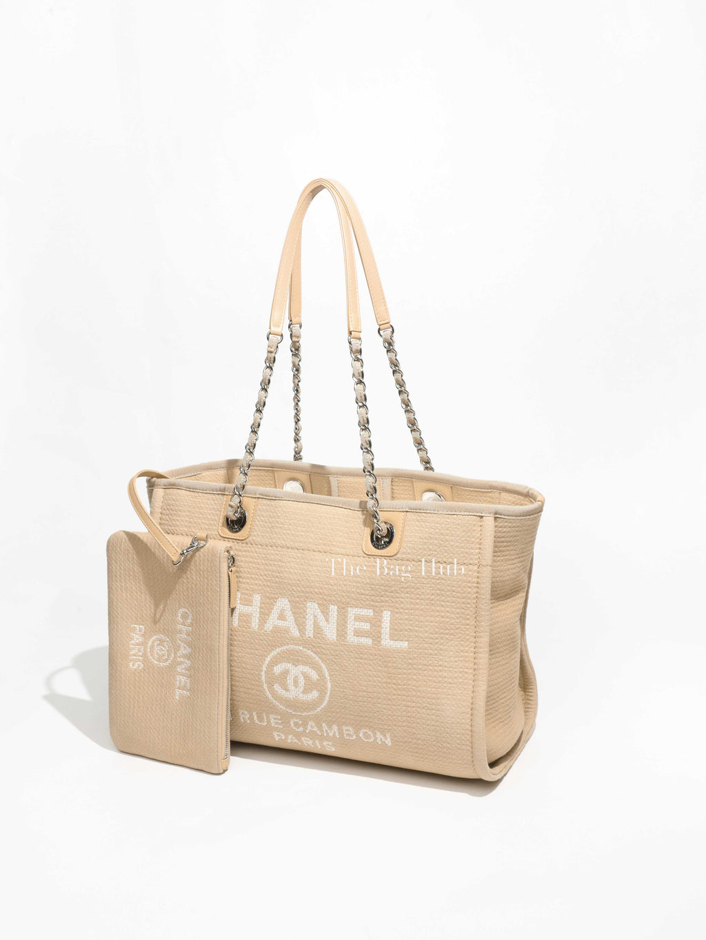 Chanel Beige Fabric Small Deauville Tote Bag