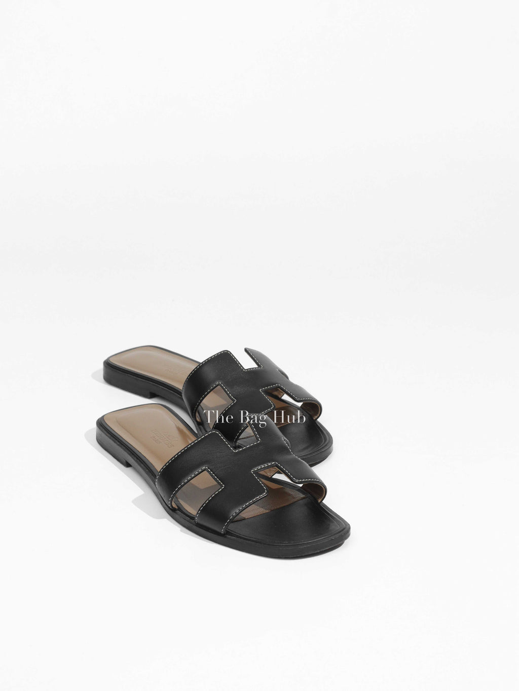 Hermes Black Oran Sandals Size 36