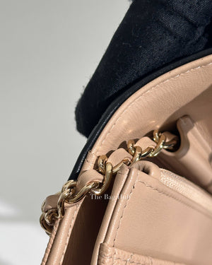 Chanel Beige/Black Caviar Quilted CC Filigree WOC GHW