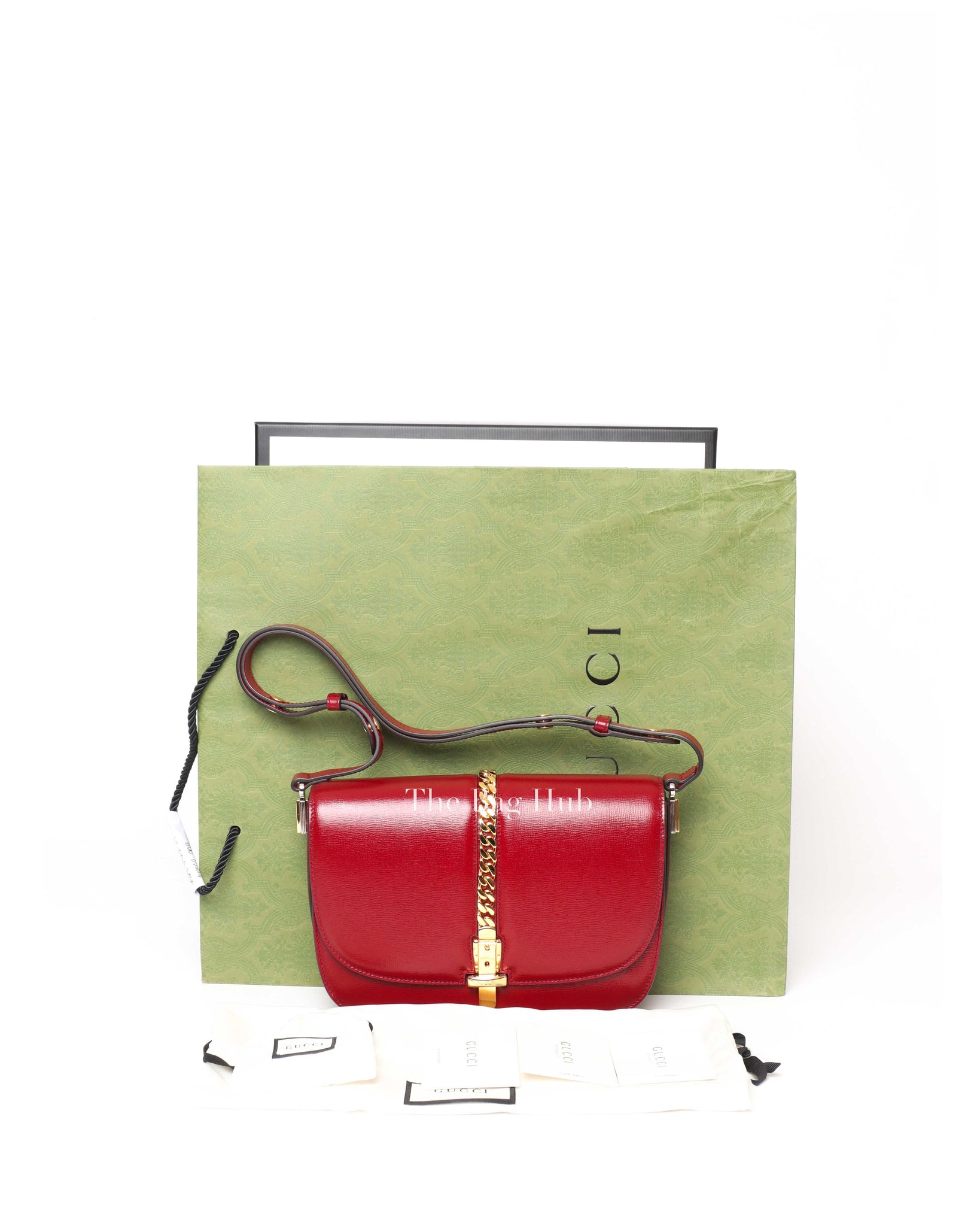 Gucci Red Leather Sylvie 1969 Small Shoulder Bag