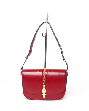 Gucci Red Leather Sylvie 1969 Small Shoulder Bag