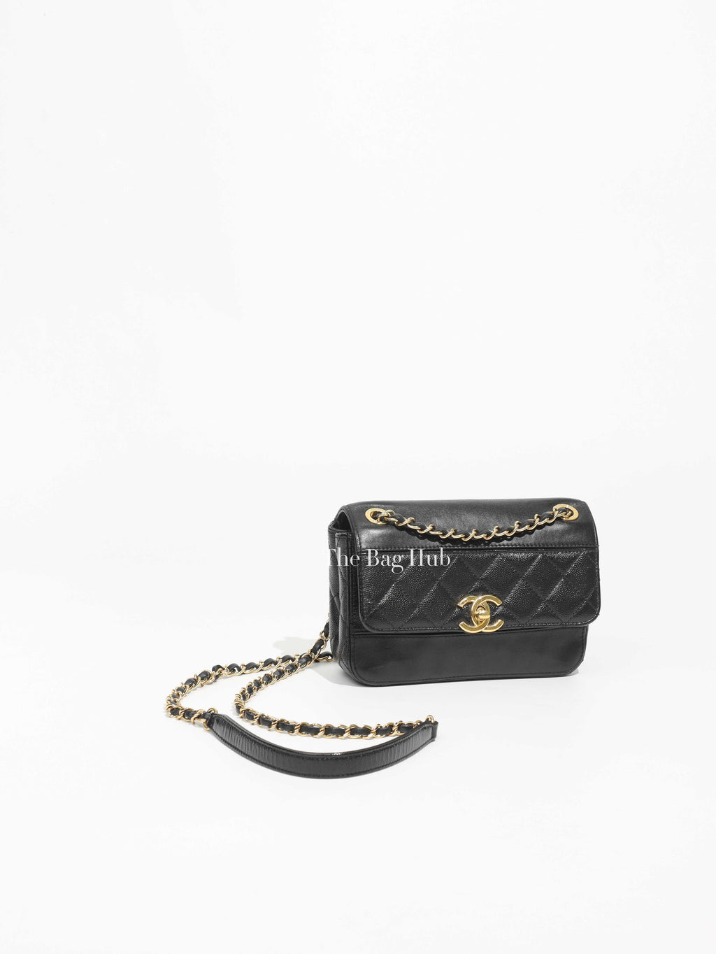Chanel Black Leather Quilted CC Mini Rectangular Flap Bag