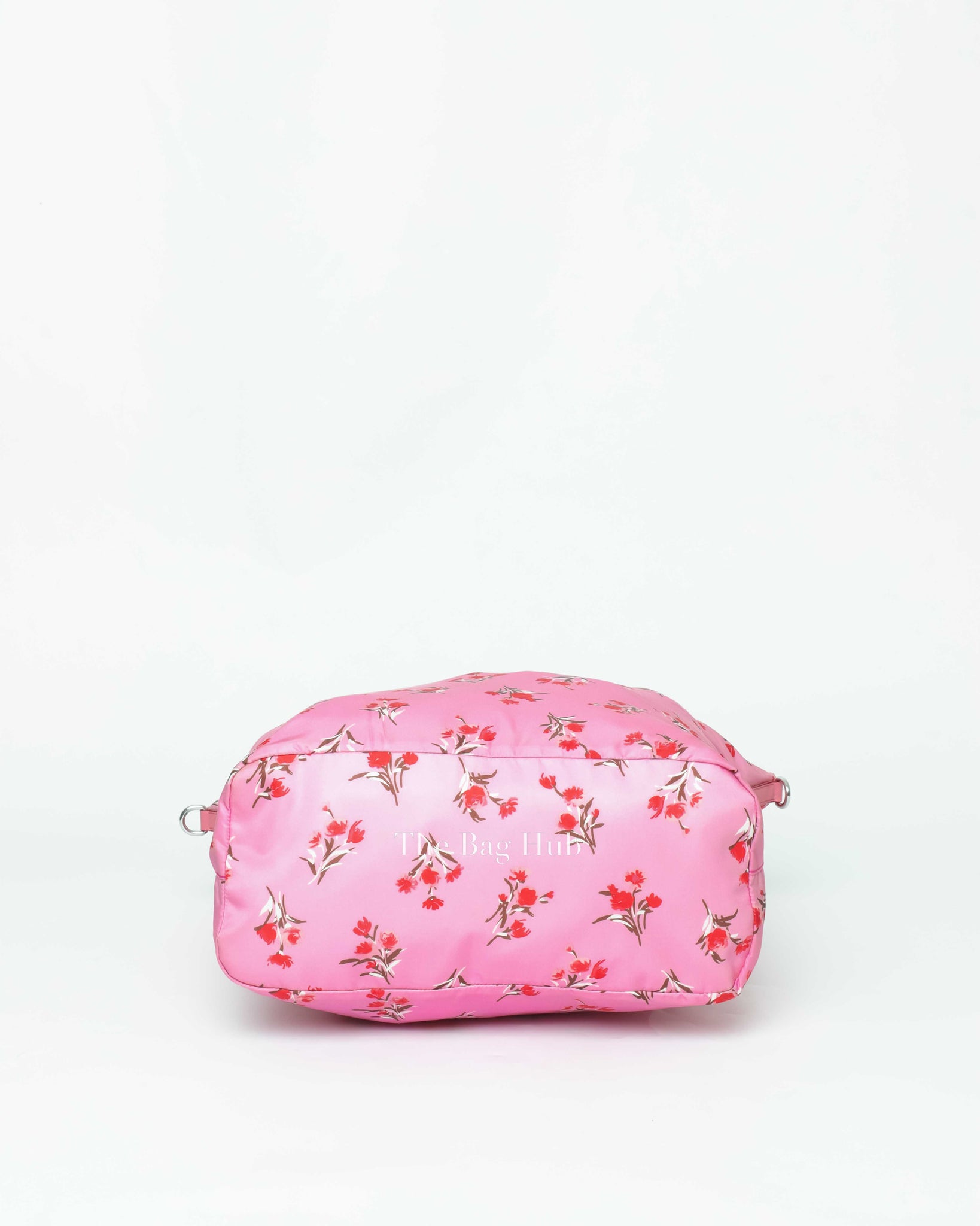 Prada Rosa Pink Tessuto Stampato Floral Tote Bag