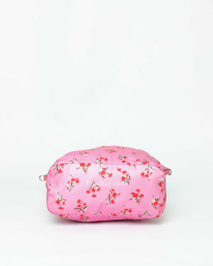 Prada Rosa Pink Tessuto Stampato Floral Tote Bag