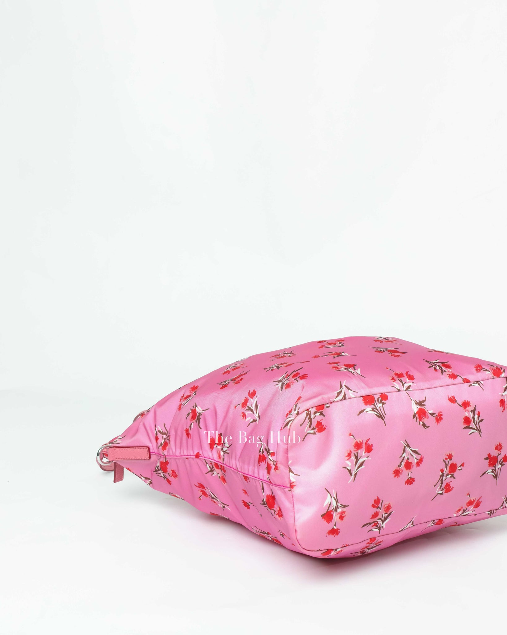 Prada Rosa Pink Tessuto Stampato Floral Tote Bag